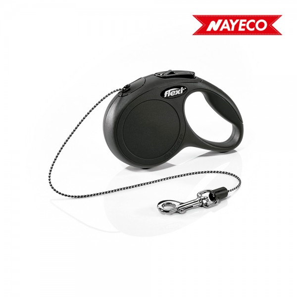 Correa extensible flexi classic 5 m de cinta talla s hasta 12 kg color negro