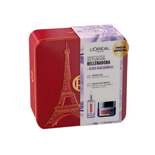 L'Oréal Paris Revitalift Filler cofre ácido hialurónico sérum día + crema spf50
