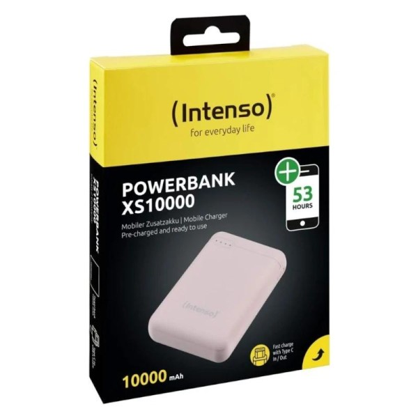 Intenso powerbank xs10000 10.000 mah rosa batería externa portátil usb-c